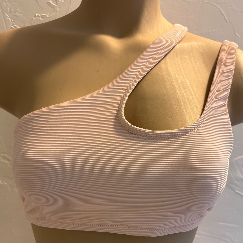NEW WITH TAGS! J Crew Asymmetrical Pink Ribbed Bikini Top in Pink